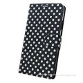 Polka-dot leather folio cardholder case for Samsung Galaxy S5/9600, manufacturer